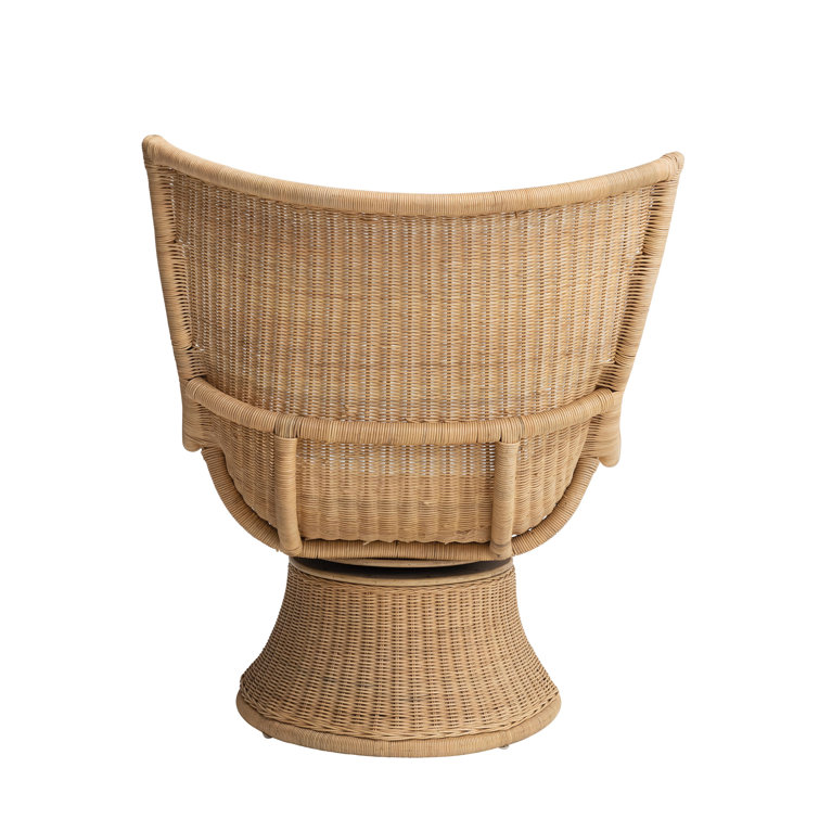 Rattan swivel barrel discount chair